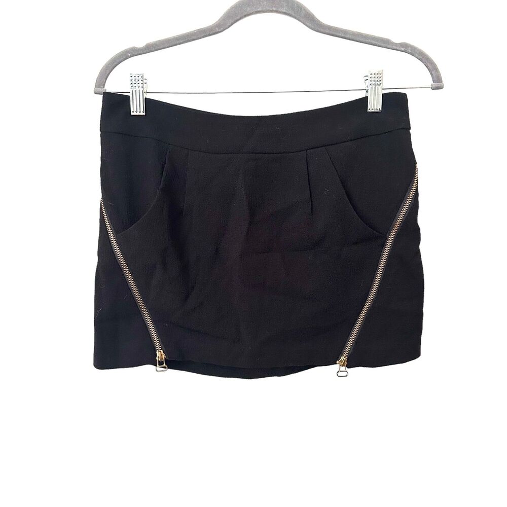 REBECCA MINKOFF Zippered Mini Skirt Black Sz 0